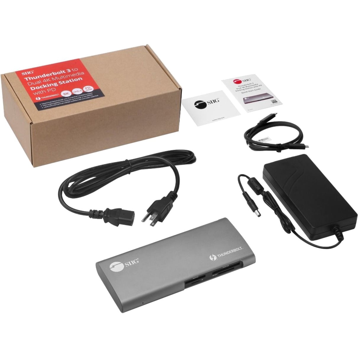 SIIG Thunderbolt 3 to Dual 4K Monitor Docking Station with PD - Titan Ridge - USB C DP Alt Compatible - Supports 8K 60Hz - Expandable Thunderbolt 3 Daisy Chain
