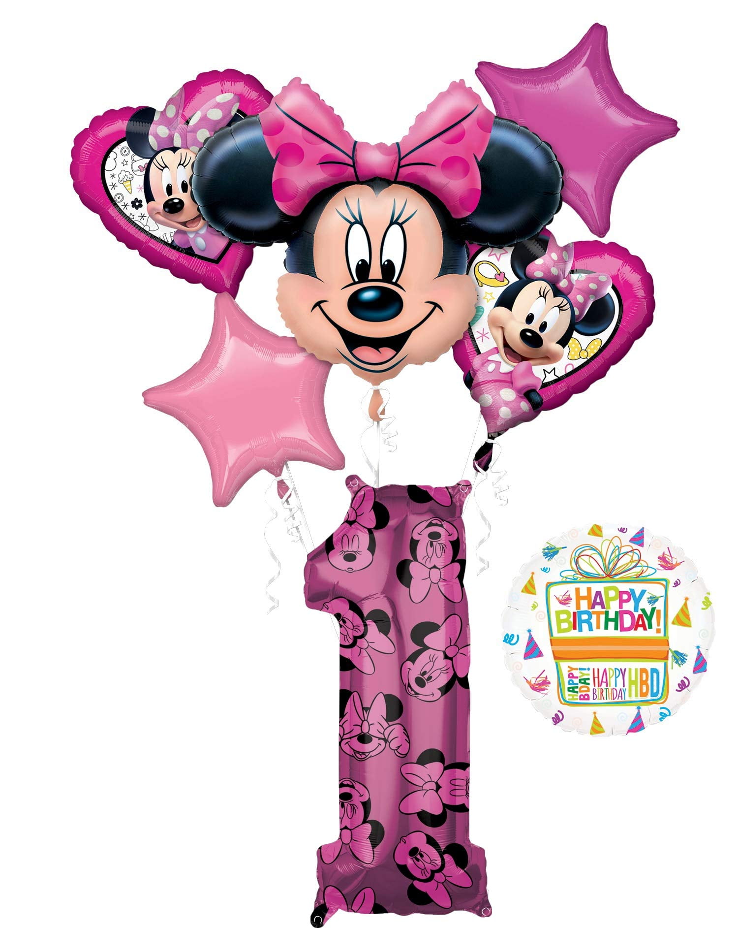 Minnie Mouse Party Supplies 1st Birthday Happy Helper Balloon Bouquet Decorations