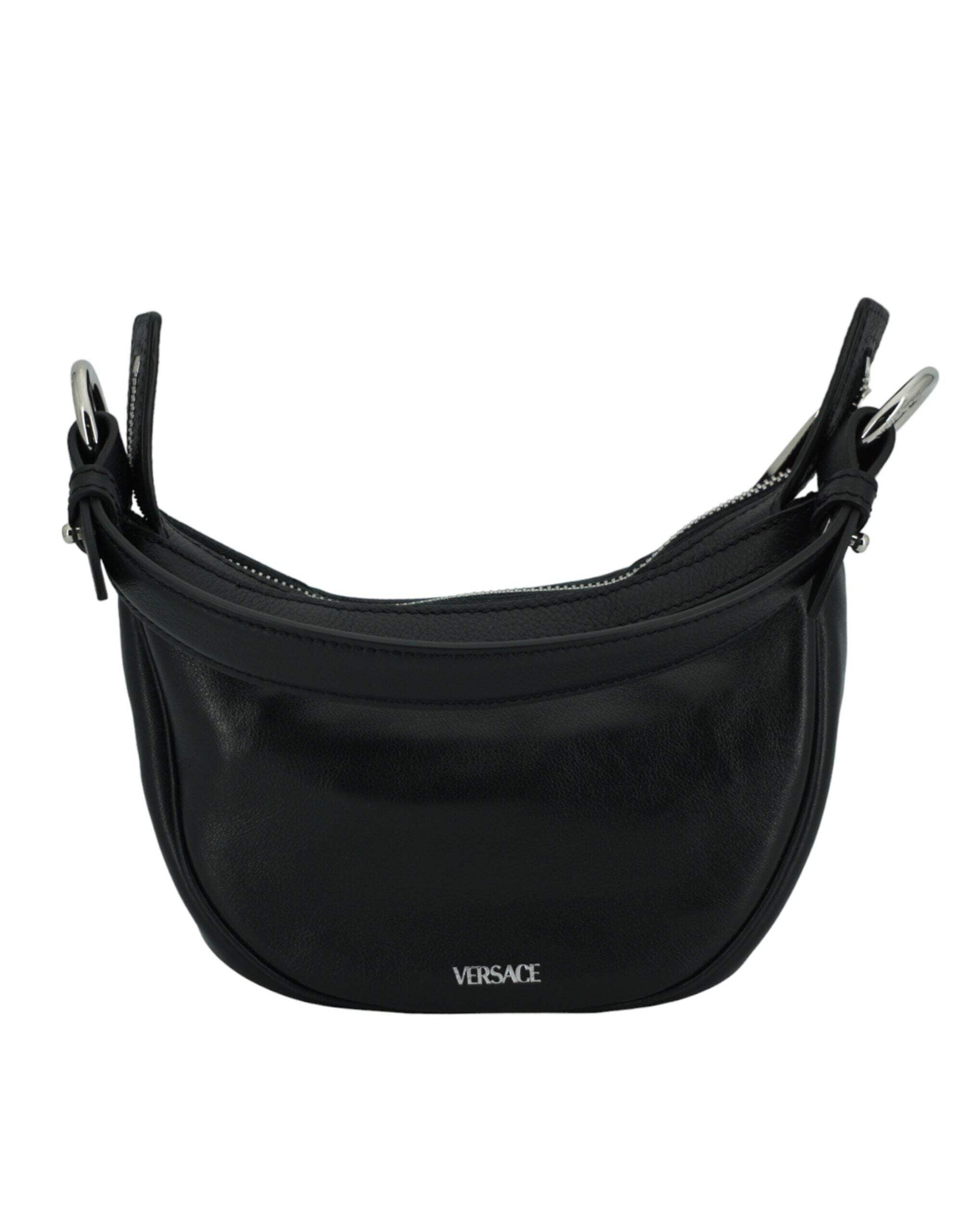 【 VERSACE 】 Repeat Mini Black Hobo Bag 10098191A058781B00P Versace Repeat Mini Black Hobo Bag - Walmart.com