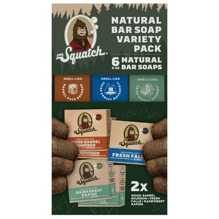 Dr. Squatch Natural Bar Soap, Variety Pack, 5 Ounce (Pack of 6)