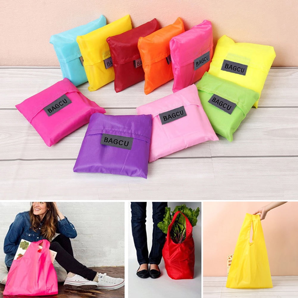 Reusable Shopping Bags Gift Bags Folded Groceries Fashion Compact Bags Machine Washable Bulk Portable Folding Shopping Bag Large Capacity Tote Square