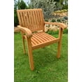 thumbnail image 3 of 9 PC A Grade Outdoor Patio Teak Dining Set - 72" Round Table & 8 Naples Stacking Arm Chairs, 3 of 4