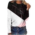 thumbnail image 2 of Nouveaux Hauts pour Femmes 2023 Imprimé Décontracté Ample Col Rond Grande Taille Manches Longues T-shirt Blouse, 2 of 4
