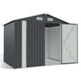 thumbnail image 7 of Aoxun 7.8’x 5.7’ Outdoor Storage Shed, Metal Garden Tool Shed with Lockable Door, Galvanized Steel Shed for Backyard, Lawn and Patio, Black, 7 of 7