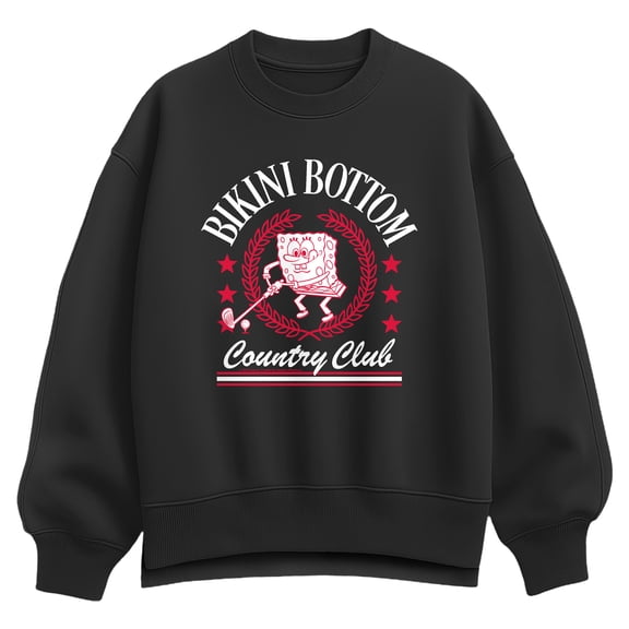 SpongeBob SquarePants - Bikini Bottom Country Club - Women's Oversized Fleece Crew Sweatshirt