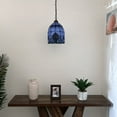 thumbnail image 6 of Tiffany Pendant Lights Fixture Blue Stained Glass Baroque Style LED Bulb Included for Dining Room 10"W*10"D*60"H, 6 of 7