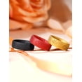 thumbnail image 5 of King Will Silicone Wedding Rings For Men Women, 6.6mm Wide 1.8mm Ultra Thin Maple Leaf Design Rubber Wedding Bands, Black, Breathable Comfort Fit, 3 Pack - Dark Red + Gold + Black, Size 9, 5 of 6