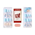 thumbnail image 4 of KISS imPRESS No Glue Needed Press On Nails, Design, Whistle, Blue, Short Squoval, 30 Count, 4 of 5