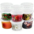 thumbnail image 1 of 16oz Deli Containers with Lids – 12 Airtight Food Storage Containers with Lids – Reusable Plastic Containers for Leftovers, Meal Prep and Kitchen Storage – Dishwasher and Microwave Safe – 12 Pcs, 16oz, 1 of 7