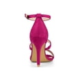 thumbnail image 2 of BLISSFUL STEP Women's Shoes Faux Suede Stiletto High Heel Open Toe Adjustable Ankle Strap Sandals  Hot Pink 10, 2 of 7