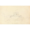 thumbnail image 2 of Thomas Bradshaw 14x11 Gold Ornate Wood Frame and Double Matted Museum Art Print Titled - Sketch of Castle Ruins, 2 of 4