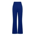 thumbnail image 4 of Olyvenn Women's High Waist Flare Leggings Bell Bottom Sweatpants Casual Bootcut Yoga Pants Elastic Waist Sports Long Pants Blue 4, 4 of 6