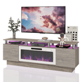 thumbnail image 3 of BOSSIN Fireplace TV Stand with 36" Electric Fireplace for Living Room,LED Light Entertainment Center,2 Tier TV Console Stand for TVs Up to 80", 3 of 7