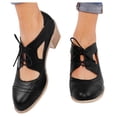 thumbnail image 3 of NOKIO Ankle Booties for Women, Fashion Women's Shoes Breathable High Heels Retro Short Boots Women'S Versatile Block Heel Ankle Booties Women Chunky Pointed Toe Cutout Low Heel Shoes, 3 of 8