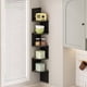 thumbnail image 1 of Estante de esquina flotante Furinno de 5 niveles, roble francés/negro, 1 of 6