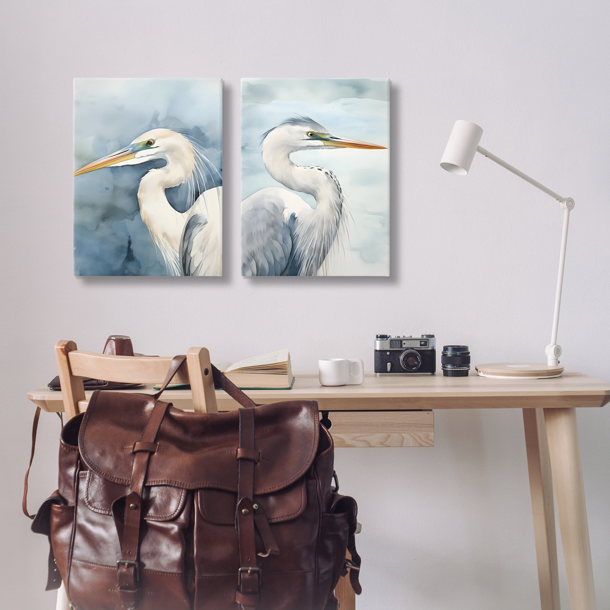 Stupell Industries Watercolor Detailed Beach Birds Animals Painting Wrapped Canvas Art Print Wall Art, 20 x 30, Set of 2