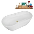 thumbnail image 5 of 63" Streamline B-236-30-GLD Soaking Freestanding Tub and Tray With Internal Drain in Polished Gold, 5 of 10