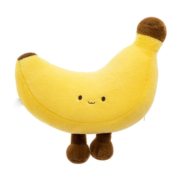 Banana Plush Toy Yellow Stuffed Animal with Long Legs, Cute Fruit Doll Pillow, Soft Huggable Decorative Companion for Home Decor, 9.05x5.1x1.96 Inch