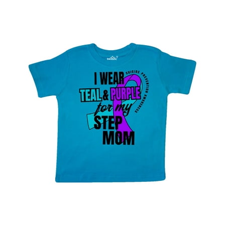 

Inktastic Suicide Prevention I Wear Teal and Purple for My Step Mom Gift Toddler Boy or Toddler Girl T-Shirt