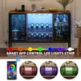 thumbnail image 7 of Roromall Industrial Coffee Bar Cabinet with LED Lights and Power Outlets, Wood Liquor Cabinet w/Doors, Glass Holders & Storage, Mini Coffee Bar for Home Dining Living Room, 7 of 7