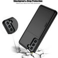 thumbnail image 5 of Samsung S21 Plus Case with Card Holder Dual Layer Heavy Duty Protective Galaxy S21 Plus Case Hidden Card Slot Slim Wallet Case for Samsung S21 Plus(Black), 5 of 14