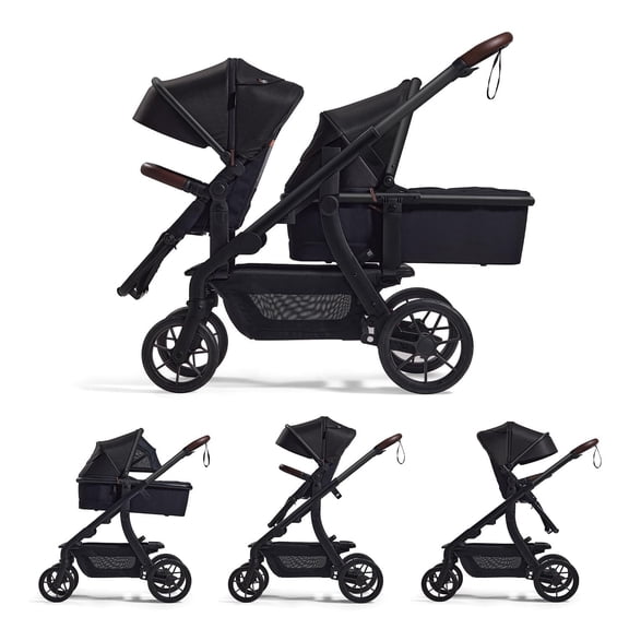 Momcozy ChangeGo Baby Stroller, Convertible Single-to-Double-to-Wagon Stroller with 23 Configurations, Bassinet and Seat Included, Large PU Wheels, All-Wheel Suspension ＆ Extendable UPF50  Canopy