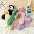 thumbnail image 2 of 7Pairs Cute Fuzzy Socks for Women Winter Fluffy Cozy Plush Slipper Socks Casual Home Sleeping Socks, 2 of 6