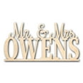 thumbnail image 1 of Mr.  Mrs. Owens Sign Unfinished Wooden Cutout Home Decor DIY, 1 of 3