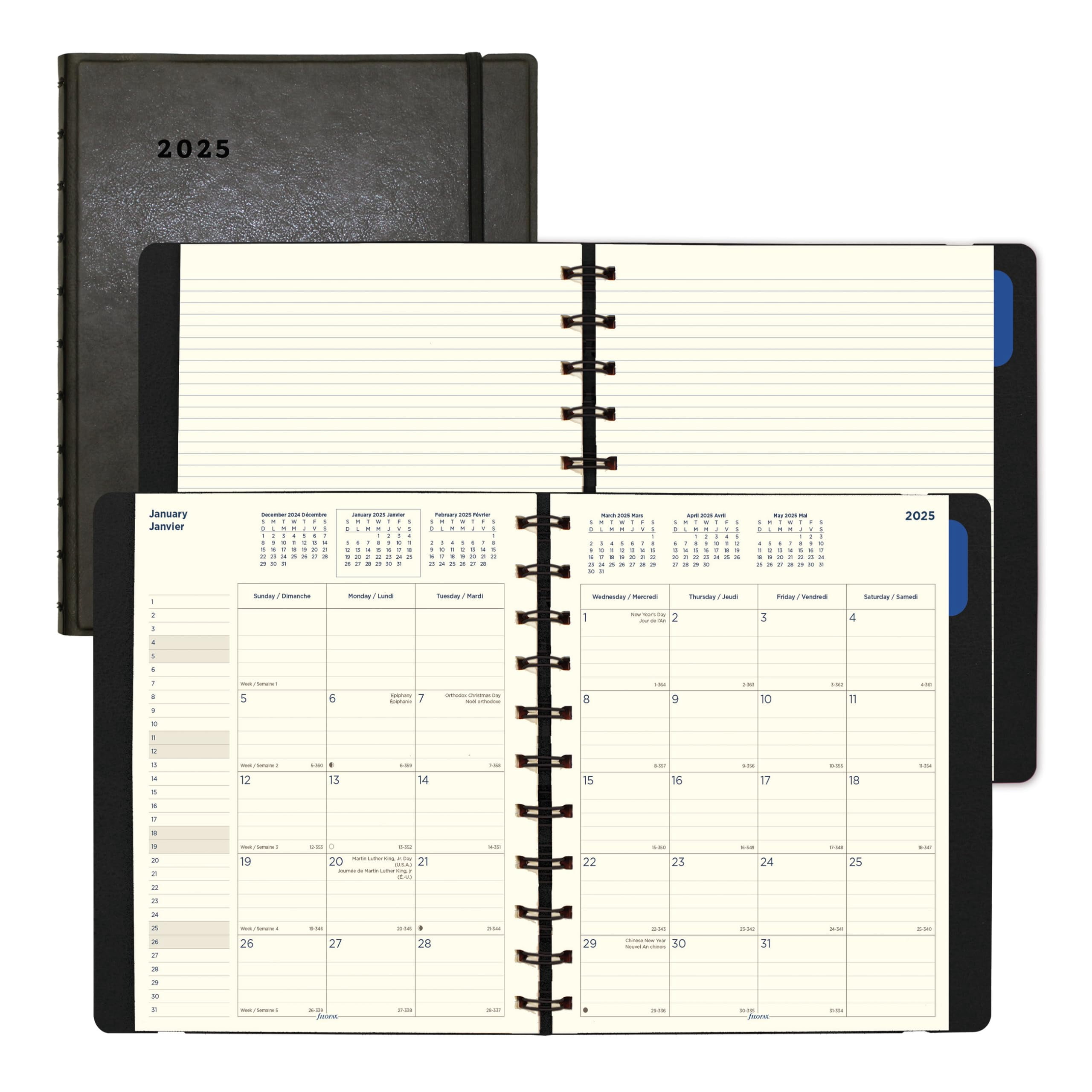 Filofax 2025 Monthly Planner - 17 Months (Aug 2024-Dec 2025), Bilingual, Twin-Wire Bound - View #11