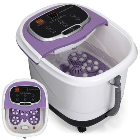 Best Choice Products Portable Relaxation Heated Foot Bath Spa w/ Shiatsu Auto Massage Rollers, Taiji Massage, Acupuncture Points, Temp Control, Timer, LED Screen, Drain Filter, Shower Function (Best Heated Foot Bath)