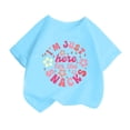 thumbnail image 1 of WEAIXIMIUNG T-Shirt à Manches Longues Enfants Fille Mignonne Mode Imprimé Col Rond T-Shirt à Manches Courtes Été Confortable Décontracté Ample T-Shirt Hauts 6-8 Ans, 1 of 4