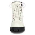 thumbnail image 3 of Unique Bargains Women's Rounded Toe Side Zip Combat Block Heel Ankle Boots, 3 of 6