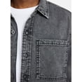 thumbnail image 5 of No Boundaries Denim Boxy Fit Shirt with Short Sleeves, Men's XS-4XLT, 5 of 6