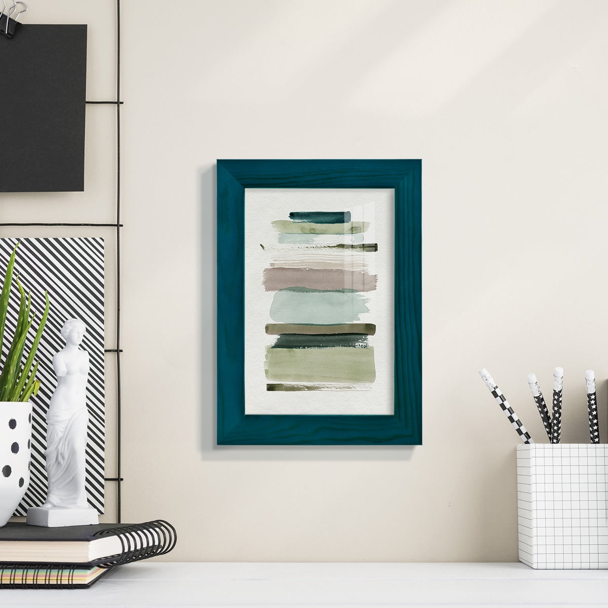 Grass Stains I - Framed Print w/glass - Ocean Blue