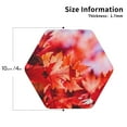 thumbnail image 2 of Honeii Autumn Maple Leaves print Leather Coaster Set of 4, ideal for safeguarding your furniture from drinks spills and effortless cleanup-Hexagon, 2 of 6