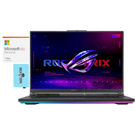 ASUS ROG Strix G18 G814 Gaming/Entertainment Laptop (Intel i9-14900HX 24-Core, 18in 240 Hz Wide QXGA (2560x1600), Win 11 Home) with Microsoft 365 Personal , Dockztorm Hub
