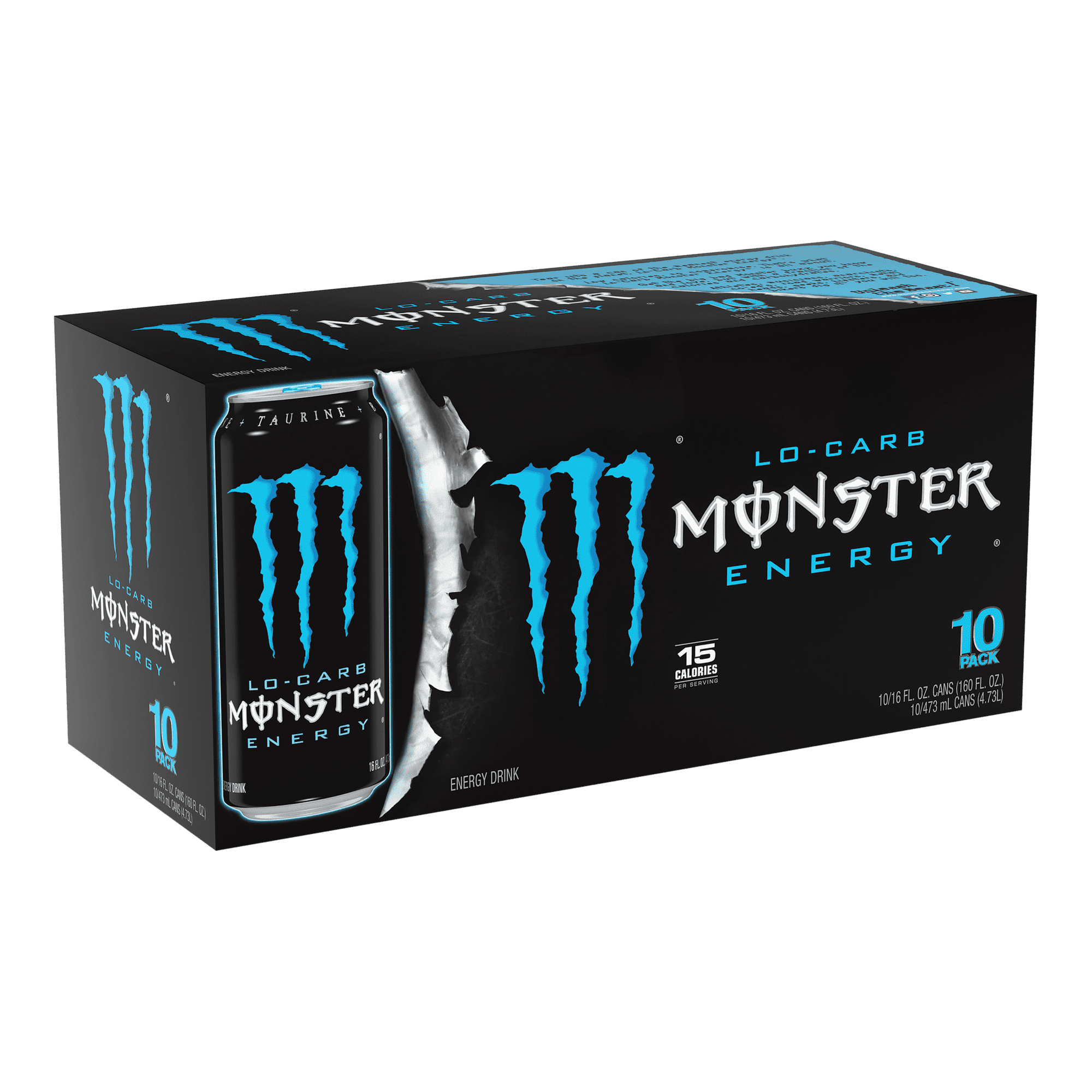 Monster Lo-Carb Energy Drink, 16 Fl. Oz., 10 Count