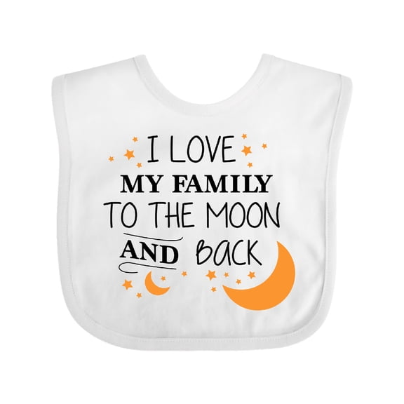 Inktastic I Love My Family to the Moon and Back Boys or Girls Baby Bib