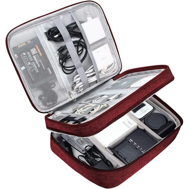 Electronic Bag Travel Cable Accessories Bag Waterproof Double Layer Electronics Organizer Portable Storage Case