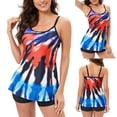 thumbnail image 2 of ZVAVZ Fat Suit Womens Two Piece Bathing Suits V Neck Ruched Tankini Swimsuits Tankini Tops with Tummy Control Bikini Bottom Bathing Suit Shorts for Women, 2 of 5