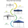 thumbnail image 2 of 10x10 Pop Up Canopy - Easy Up Camping Tent with One Button Push Setup - 1 Roller Bag, 3 Adjustable Height, 4 Weight Bags for Deck, Garden, Sports, Beach, Party, 2 of 6
