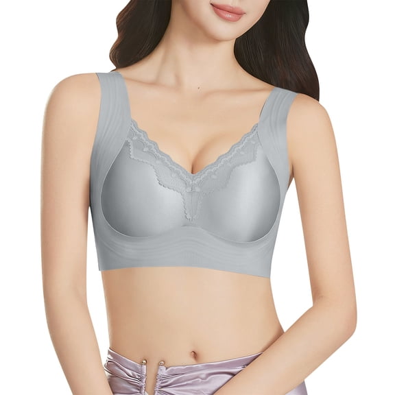 Kukoosong Bralette Bras for Women Fashion Women's Solid Color Lace Patchwork Push-Up Breathable Bra, Sizes XXL