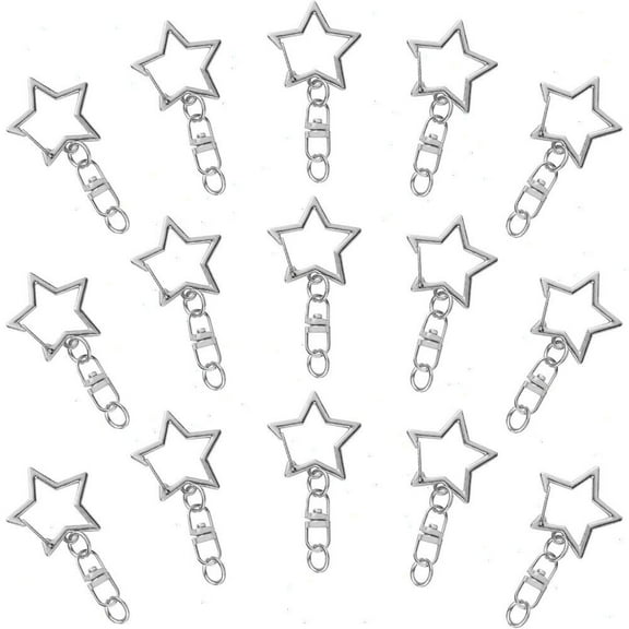 60Pcs Star Shaped Spring Snap Keychain Clip,Metal Swivel Clasp Snap Hook Key Ring with Chain Hanging Buckle with Open Jump Ring Connector for DIY Crafts Key Ring Making,Keychain Accessories