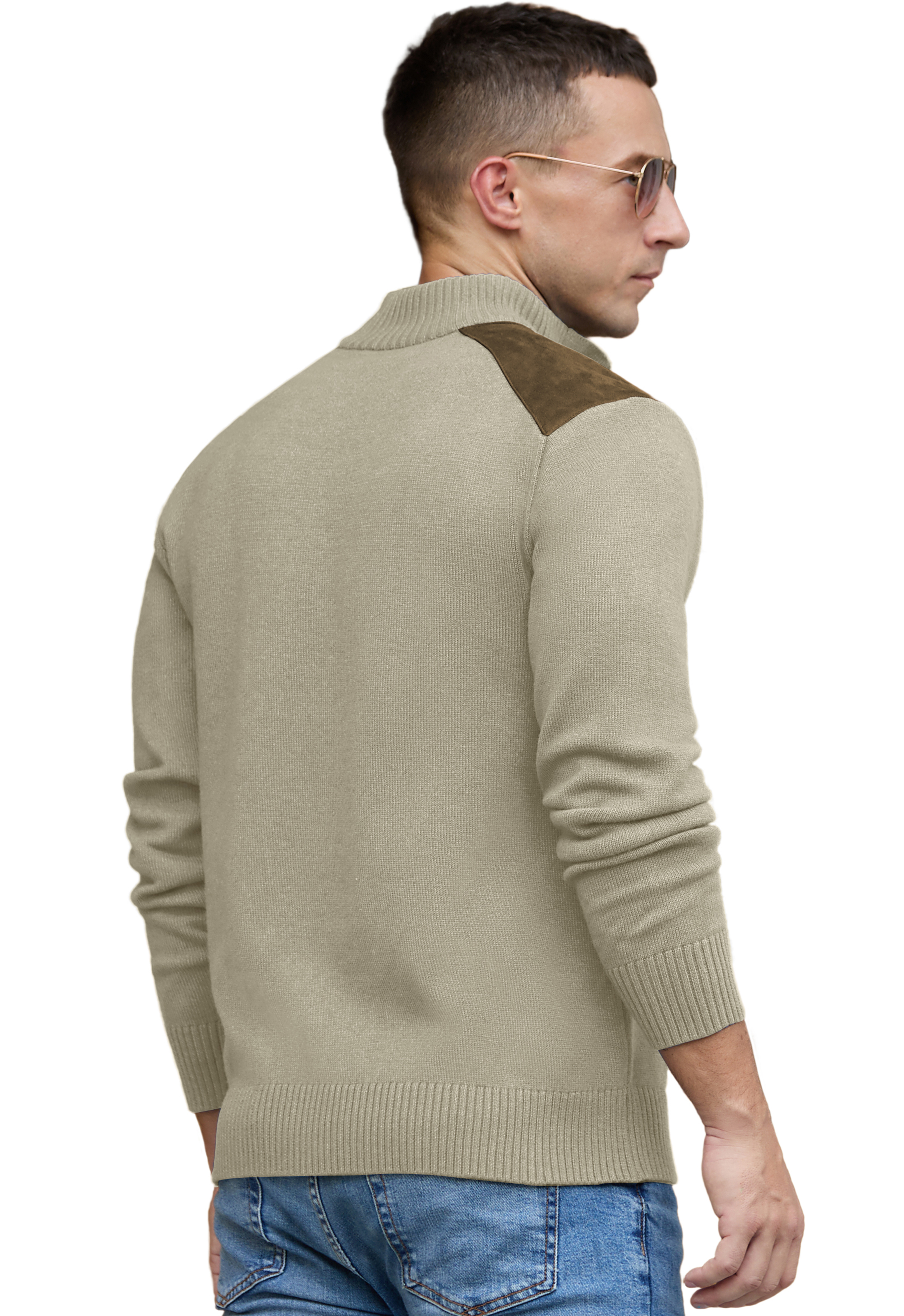 Iceglad Men's Cable Knit Pullover Sweater Stand Collar photo 4