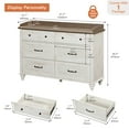 thumbnail image 4 of FITUEYES 47" Baby Dresser for Nursery, Wood Changing Table for Baby, Antique White, 4 of 8