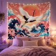 thumbnail image 2 of Crowned Crane Flight with Wings Fully Extended Predominantly, Mystical Fantasy for Space Lovers, Galaxy Room Decor, Mother'S Day Gift, Tapestry Wall Hanging for Bedroom and Dorm, 2 of 7