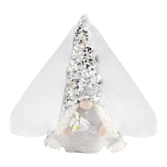 Binwennn Matrix Ornament Bride Bridegroom Wedding Dress Decoration Shinning Wedding Dress Present Couple Doll Ornaments Home