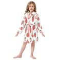 thumbnail image 6 of FORMRS Niños Bathrobe Unisex Hooded Robe Soft Plush Pajamas Sleepwear, Size 4-6T, Strawberry, 6 of 7