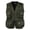 Army Green, variant on Men's V-Neck Sleeveless Solid Color Casual Gilet Waistcoat Multi Pocket Fishing Hunting Hiking Vest Waistcoat Jacket