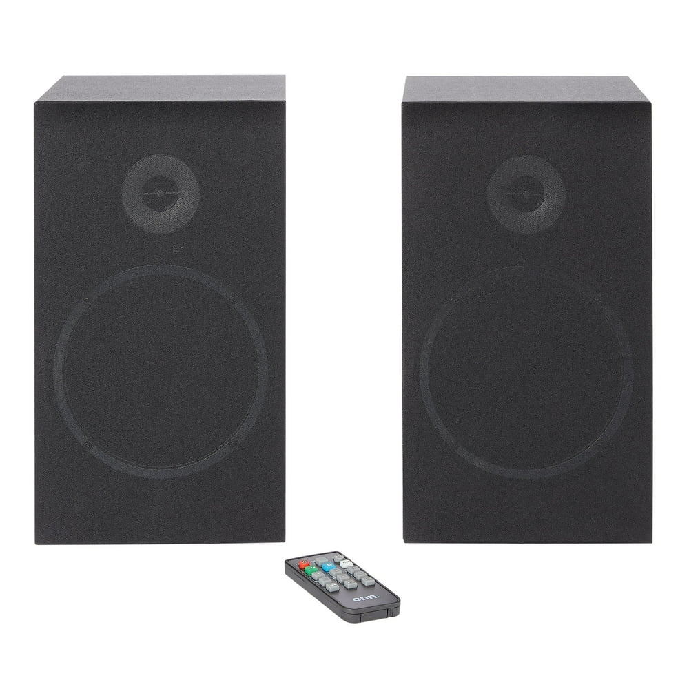 onn. Bluetooth Wireless Bookshelf Speakers, Set of 2, Black Walmart
